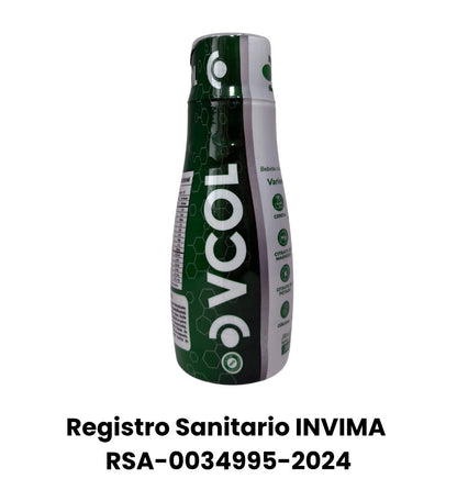 VCOL Bebida funcional con colágeno, cúrcuma, vitaminas y minerales. Ayuda al bienestar de huesos, articulaciones y sistema inmune. Con delicioso sabor cereza. Registro Invima.