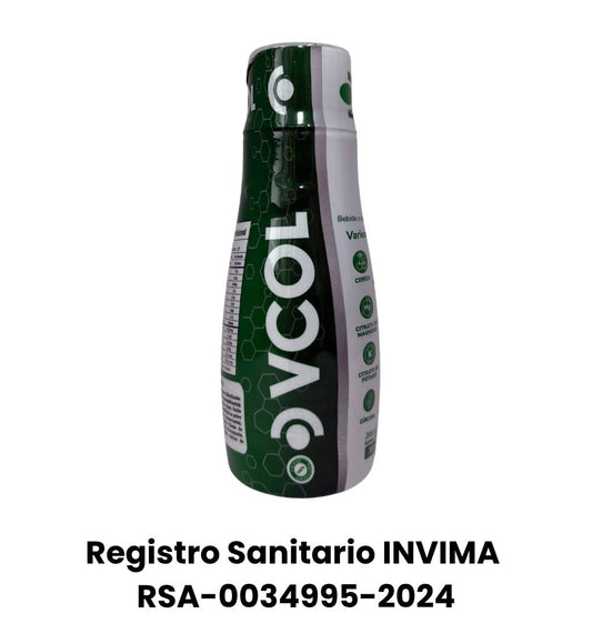 VCOL Bebida funcional con colágeno, cúrcuma, vitaminas y minerales. Ayuda al bienestar de huesos, articulaciones y sistema inmune. Con delicioso sabor cereza. Registro Invima.